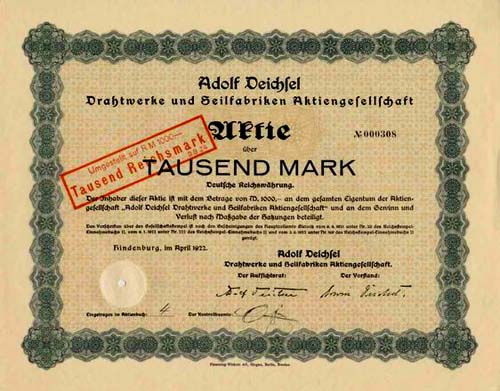 Adolf Deichsel Drahtwerke und Seilfabriken