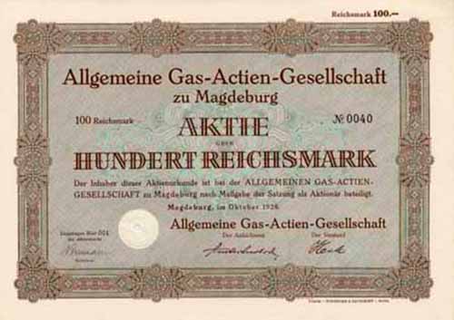 Allgemeine Gas-Actien-Gesellschaft zu Magdeburg
