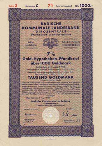 Badische Kommunale Landesbank -Girozentrale- ffentliche Bank- und Pfandbriefanstalt