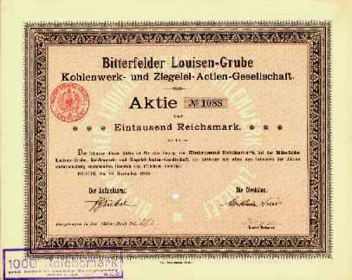 Bitterfelder Louisen-Grube Kohlenwerk- und Ziegelei-AG