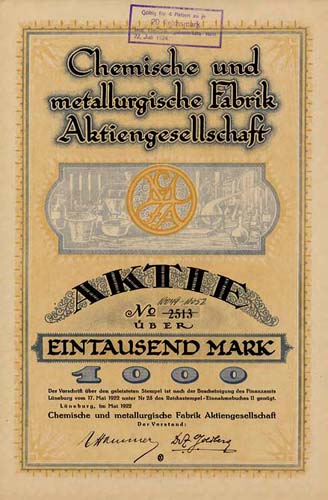 Chemische und metallurgische Fabrik