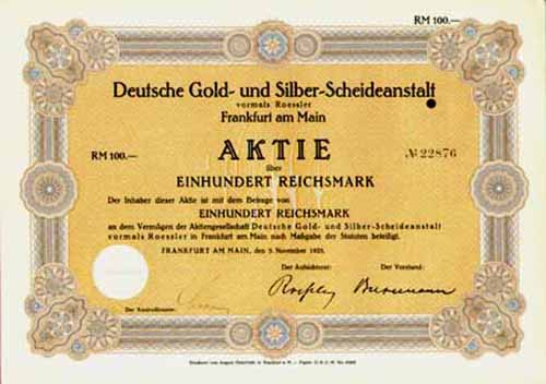 Deutsche Gold- und Silber-Scheideanstalt vormals Roessler