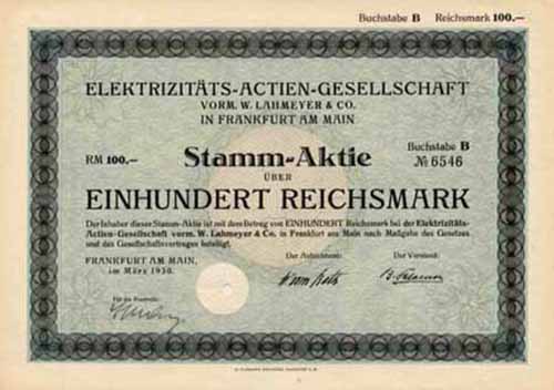 Elektrizitts-Actien-Gesellschaft vorm. W. Lahmeyer & Co.