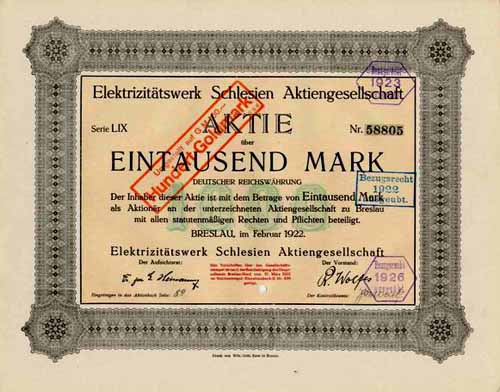 Elektrizitätswerk Schlesien (Serie LXII)