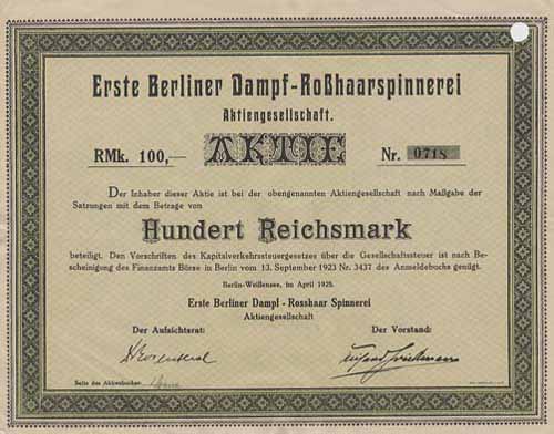 Erste Berliner Dampf-Rohaarspinnerei