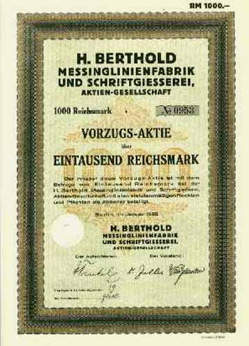 H. Berthold Messinglinienfabrik und Schriftgiesserei