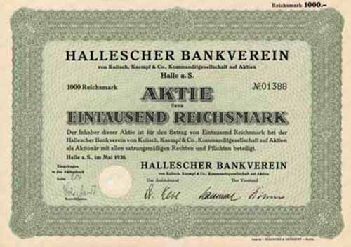 Hallescher Bankverein von Kulisch, Kaempf & Co.