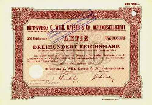 Httenwerke C. Wilh. Kayser & Co.