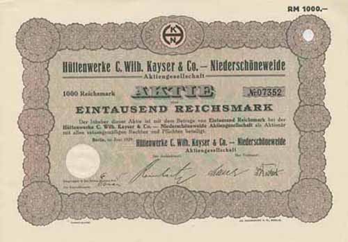 Httenwerke C. Wilh. Kayser & Co.