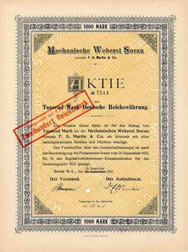 Mechanische Weberei Sorau vorm. F.A. Martin & Co.