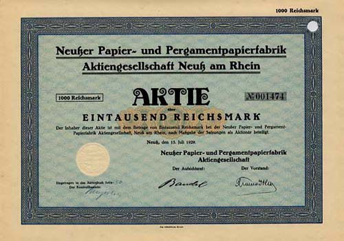 Neuer Papier- und Pergamentpapierfabrik