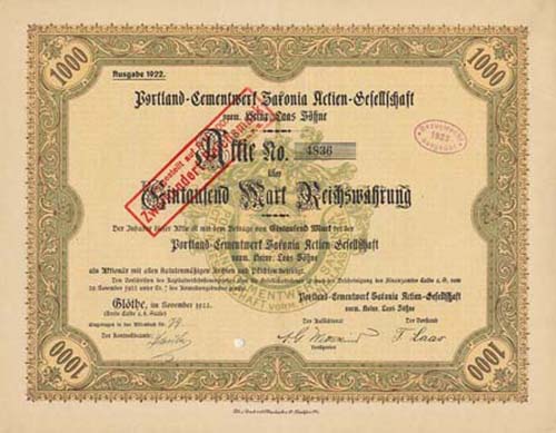Portland-Cementwerk Saxonia vorm. Heinr. Laas Söhne