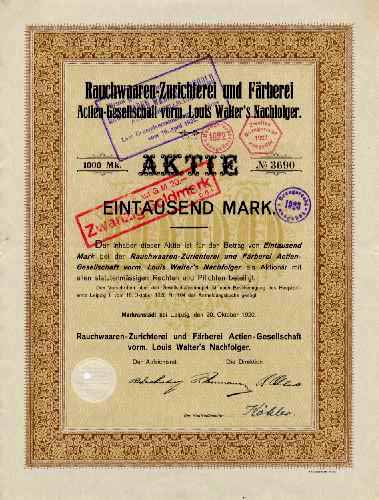 Rauchwaaren-Zurichterei und Frberei vorm. Louis Walter's Nachfolger