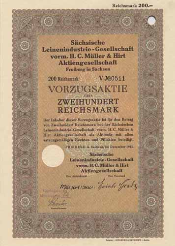 Sächsische Leinenindustrie-Gesellschaft vorm. H. C. Müller & Hirt