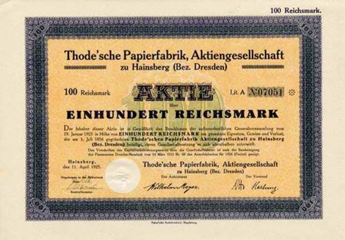Thode'sche Papierfabrik zu Hainsberg