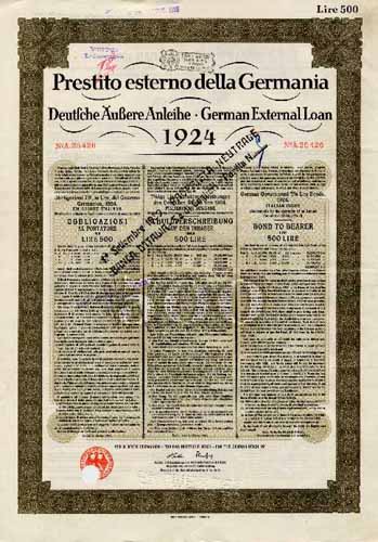 Deutsches Reich (Deutsche uere Anleihe 1924, italienische Ausgabe)