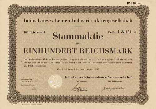 Julius Langes Leinen-Industrie