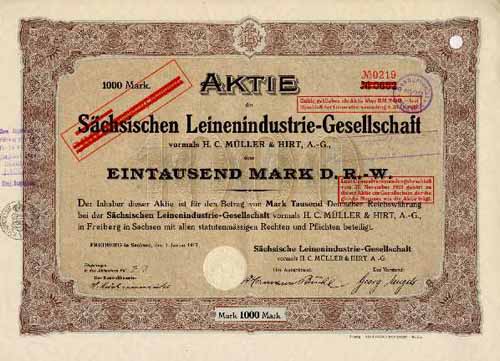 Schsische Leinenindustrie-Gesellschaft vorm. H. C. Mller & Hirt