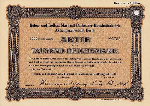 Beton- und Tiefbau Mast mit Basbecker Baustoffindustrie