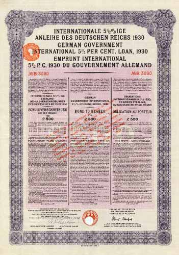 Deutsches Reich (Internationale 5,5%ige Anleihe, Young-Anleihe, britische Ausgabe)