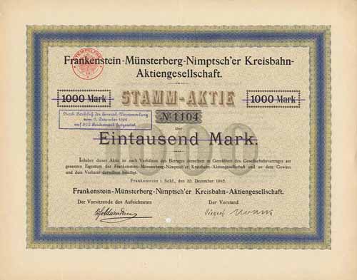 Frankenstein-Münsterberg-Nimptsch'er Kreisbahn-AG