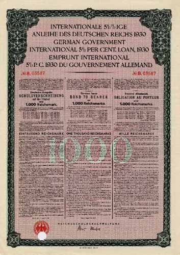 Deutsches Reich (Internationale 5,5%ige Anleihe, Young-Anleihe, deutsche Ausgabe)