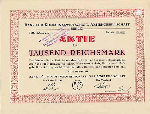 Bank fr Kommunalwirtschaft