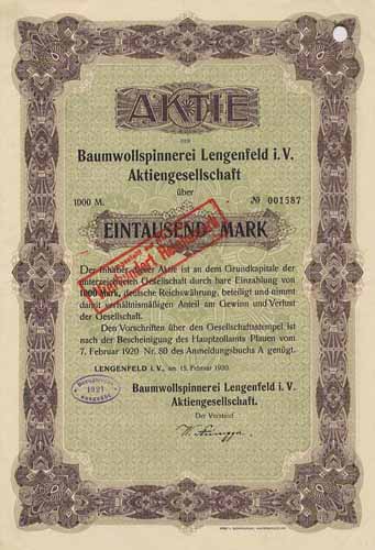 Baumwollspinnerei Lengenfeld i. V.