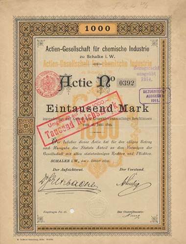 Historische Aktien Und Wertpapiere Aus Deutschland Vor 1945 Buchstabe A