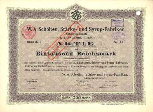 W. A. Scholten, Stärke- und Syrup-Fabriken