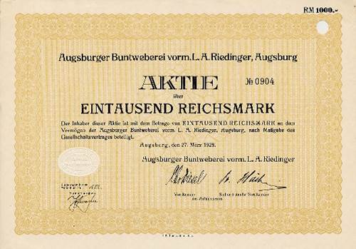 Augsburger Buntweberei vorm. L. A. Riedinger