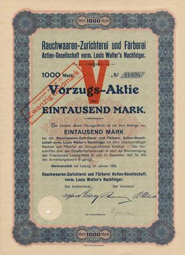 Rauchwaaren-Zurichterei und Färberei vorm. Louis Walter's Nachfolger