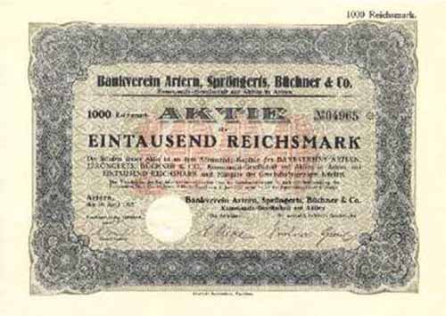 Bankverein Artern, Sprngerts, Bchner & Co.