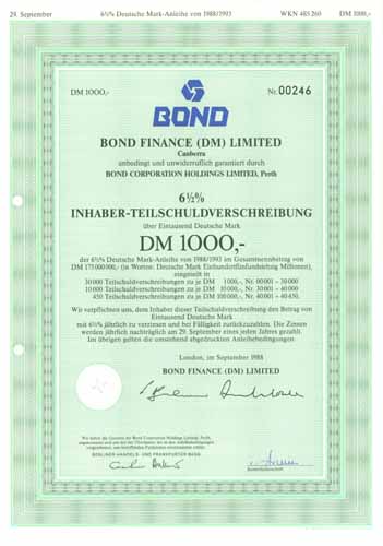 Bond Finance (DM) Limited