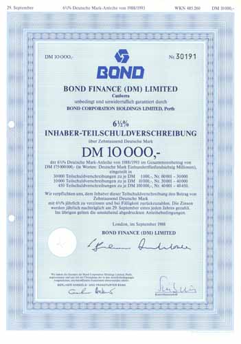 Bond Finance (DM) Limited