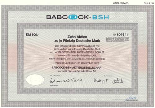 BABCOCK-BSH vormals Büttner-Schilde-Haas
