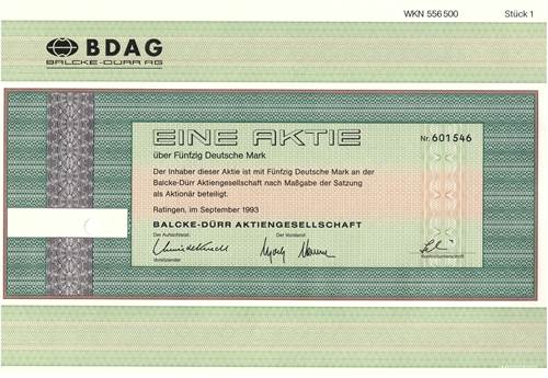 BASF Badische Anilin & Soda Fabrik Ludwigshafen DM 100 Aktie von 1961 