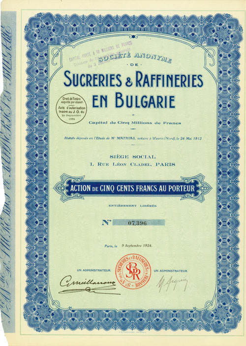 Socit Anonyme de Sucreries & Raffineries en Bulgarie