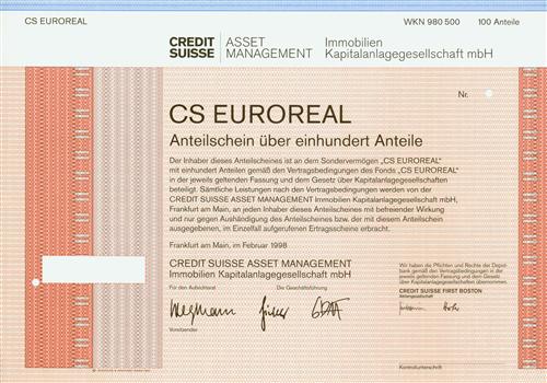 CREDIT SUISSE ASSET MANAGEMENT Immobilien Kapitanlages.GmbH