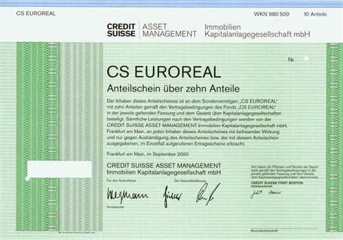 CREDIT SUISSE ASSET MANAGEMENT Immobilien Kapitanlages.GmbH