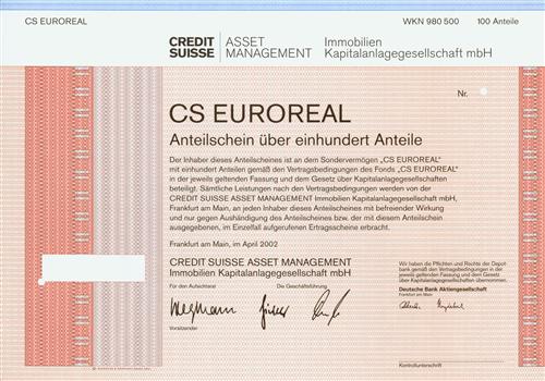 CREDIT SUISSE ASSET MANAGEMENT Immobilien Kapitanlages.GmbH