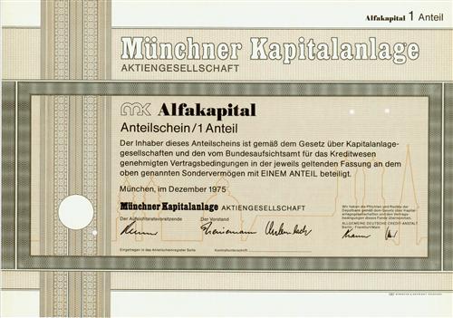 Mnchner Kapitalanlage Aktiengesellschaft