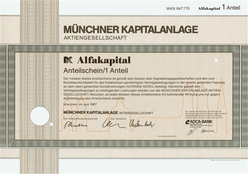 Mnchner Kapitalanlage Aktiengesellschaft