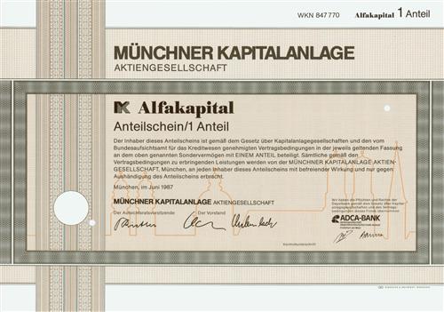 Mnchner Kapitalanlage Aktiengesellschaft