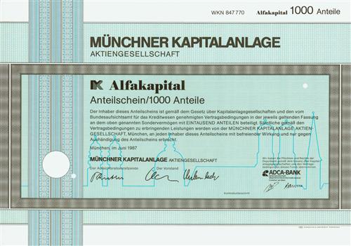 Mnchner Kapitalanlage Aktiengesellschaft