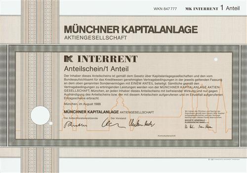 Mnchner Kapitalanlage Aktiengesellschaft