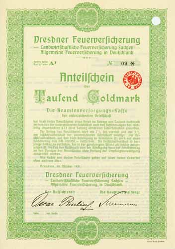 Dresdner Feuerversicherung - Landwirtschaftliche Feuerversicherung Sachsen - Allgemeine Feuerversicherung in Deutschland