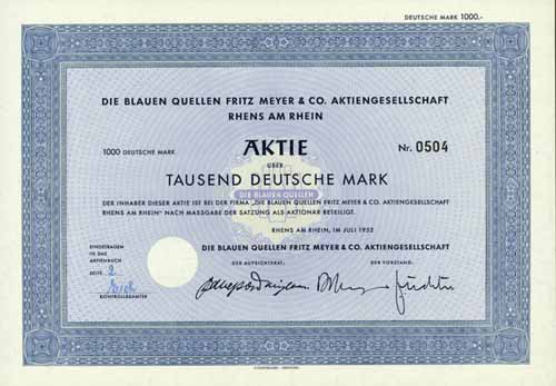Die Blauen Quellen Fritz Meyer & Co.
