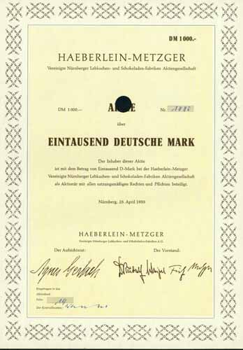 Haeberlein-Metzger Vereinigte Nürnberger Lebkuchen- und Schokoladen-Fabriken