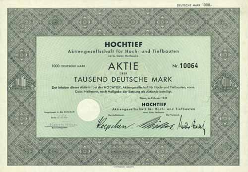 HOCHTIEF AG für Hoch- und Tiefbauten